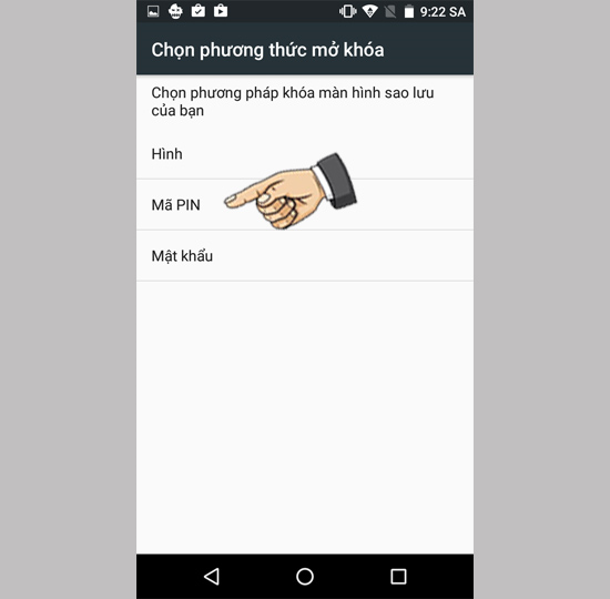  Bạn chọn thiết lập mã Pin dự phòng trước.